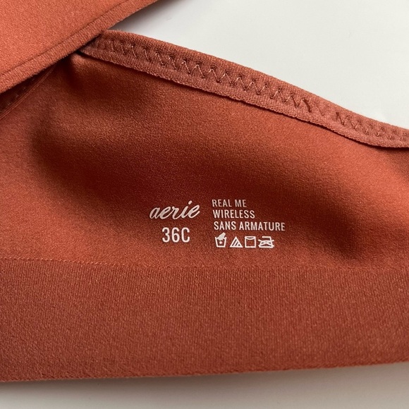 Aerie Real Me Terracotta Wireless Bra Size 36C - Picture 3 of 5